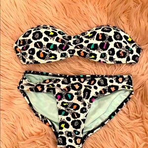 Colorful cheetah print swim suit
